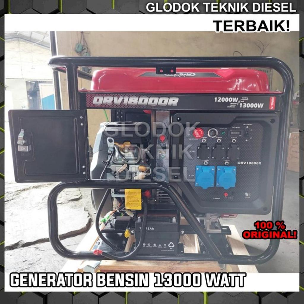 Generator 13000 12000 W Watt QRV 18000 R QRV18000R Elektrik Starter Genset Bensin Listrik Terbaik OR