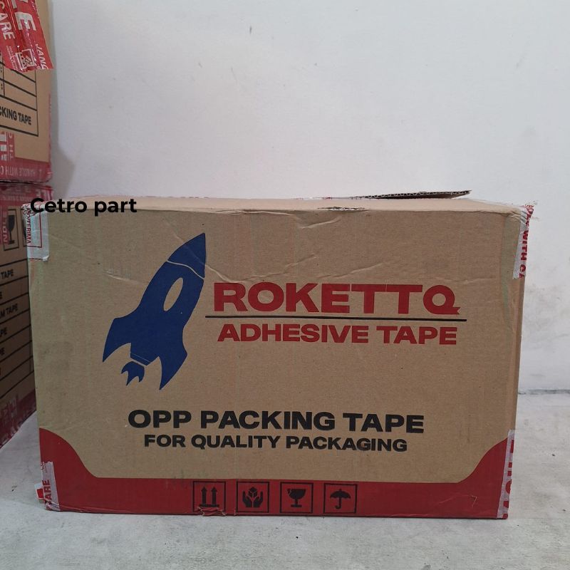 Jual 1DUS lakban fragile rocket 2 inch 48mm tebal 50 micron - lakban fragile packing online shop
