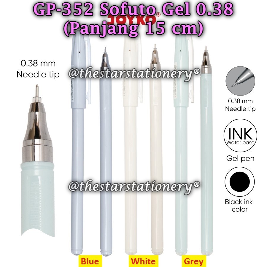 

(1 Biji) Bolpen Joyko GP-352 Sofuto Gel 0.38 mm Gel Pen / Gel Pen Joyko GP 352 (1 Biji)