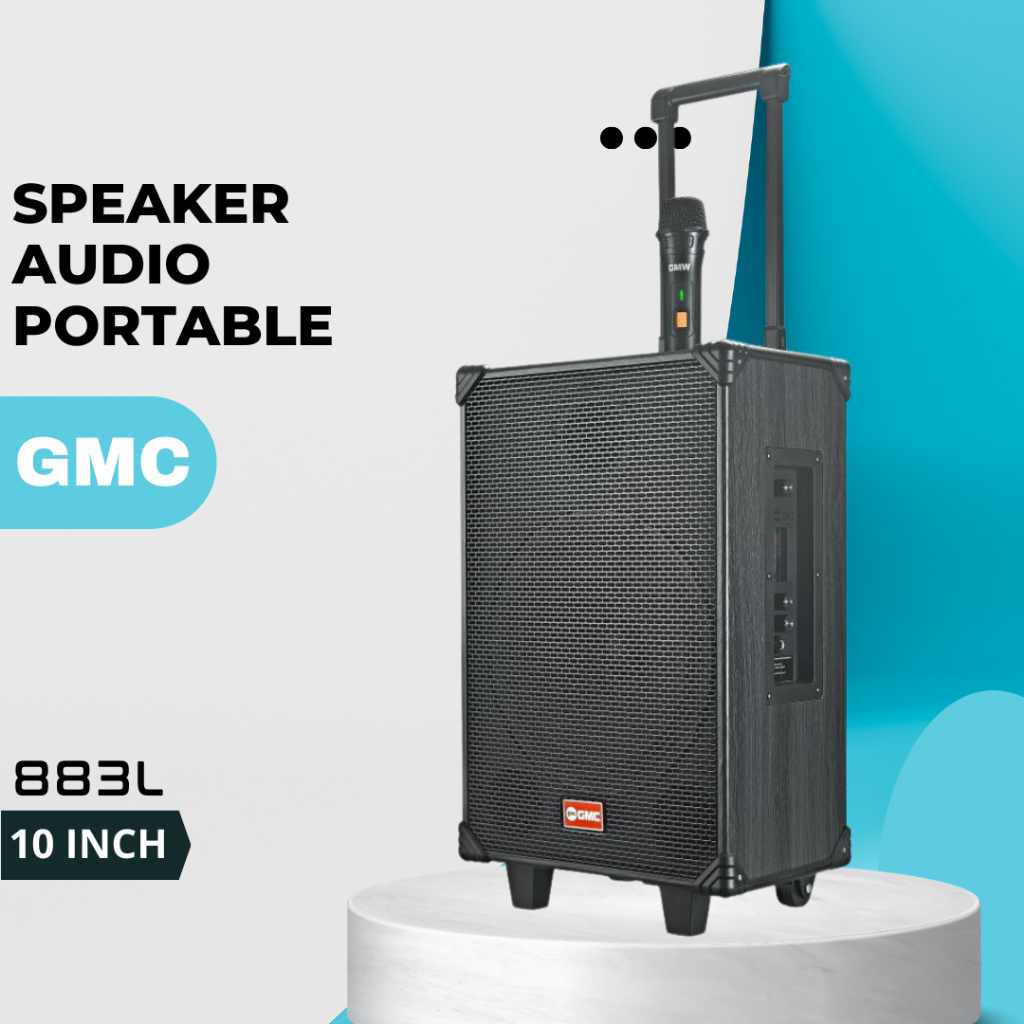 Speaker Portable GMC 883L / Speaker Portable 10" Karaoke + Mic Wireless