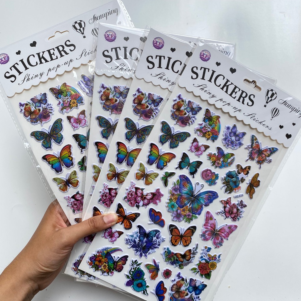 

[HALOPOLAROID] Sticker Butterfly DTF | Stiker Aesthetic untuk Laptop, HP, Botol Minum, untuk dekorasi