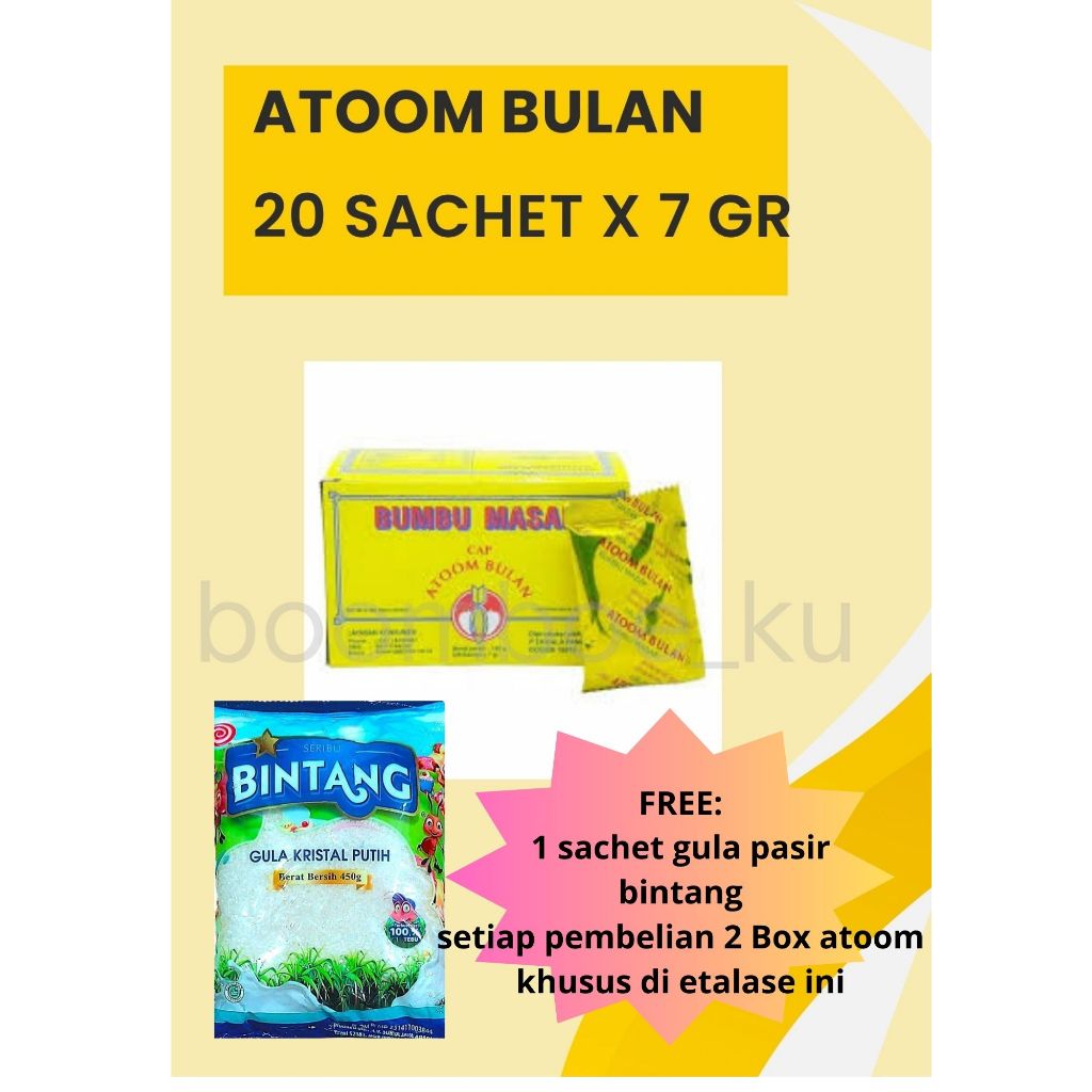 

PROMO!!! Atoom Bulan bumbu masak sachet 20 sachet@7gr