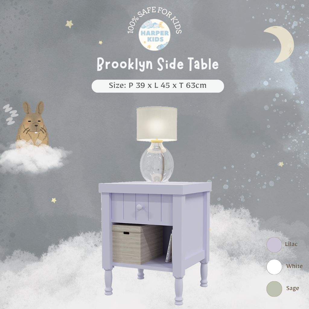 Harper Kids Brooklyn Side Table Nakas | Dipan, Ranjang, Ranjang Bayi, Ranjang Anak, Bed Frame, Furni