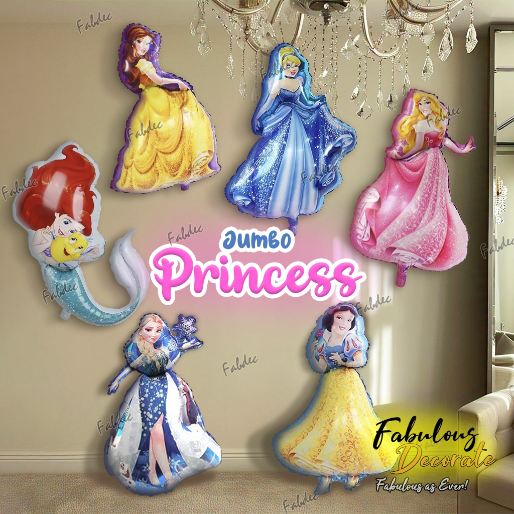 Balon Jumbo Princess Disney / Princess Snow White / Princess Belle / Princess Cinderella / Princess 
