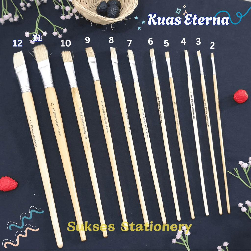 

BPP ECER Kuas Lukis Eterna No. 1-12 | Kuas per pcs