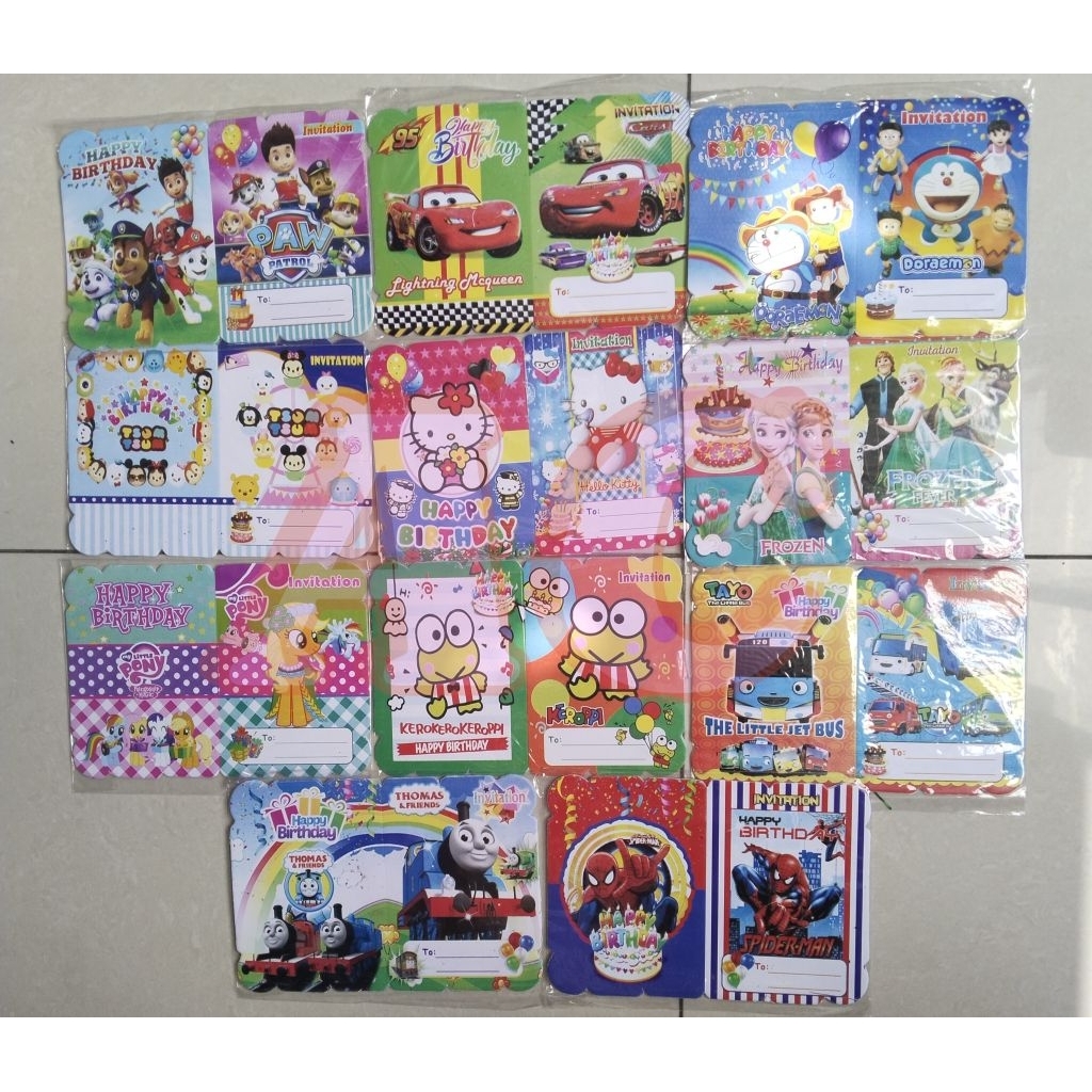 Kartu Undangan Ulang Tahun Karakter / Kartu Undangan Ulang Tahun Kartun / Kartu Undangan Ulang Tahun