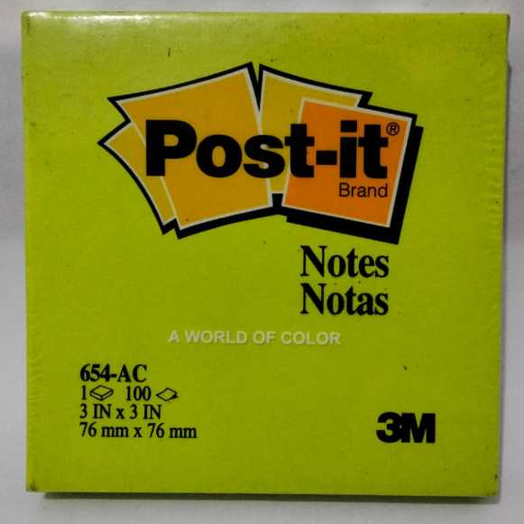 

CLEARANCE SALE 3M POST IT / STICKY NOTE 654 UKURAN 3 INCH X 3 INCH