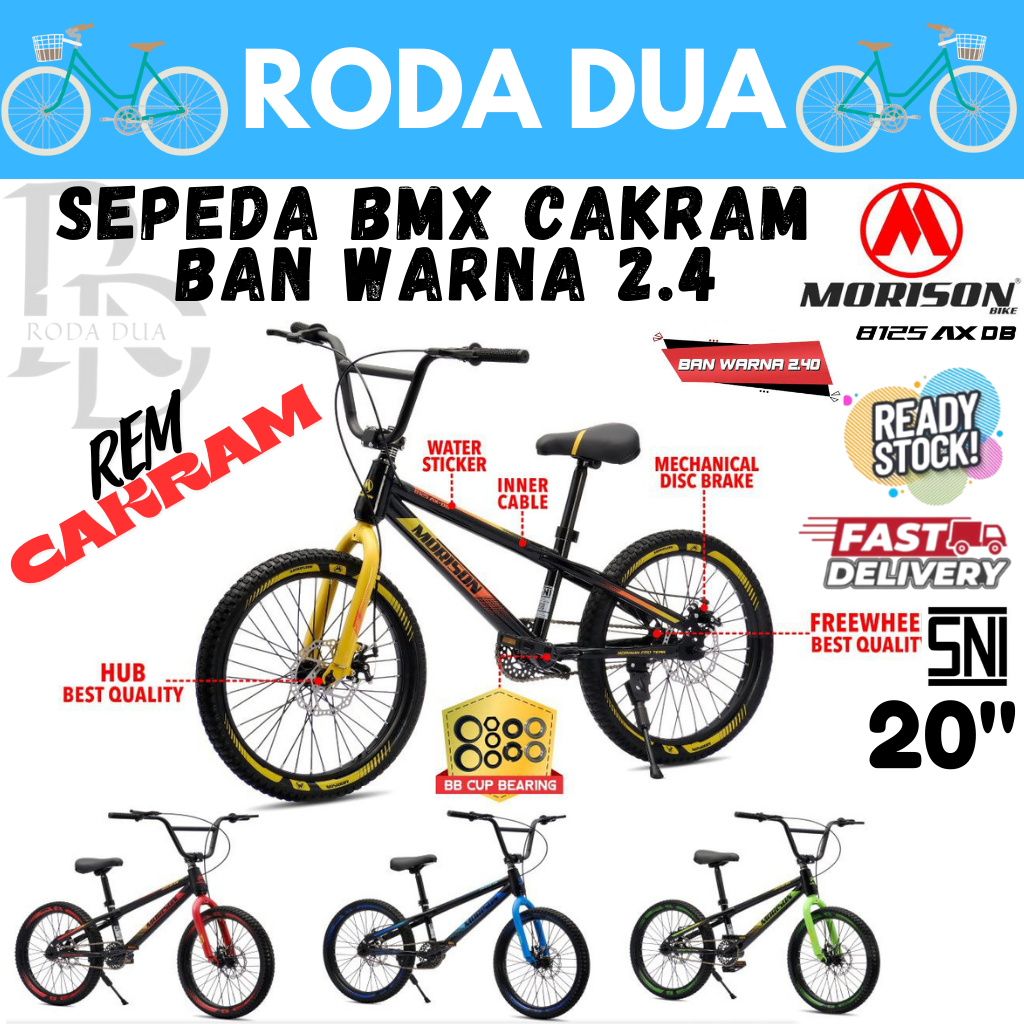 SEPEDA BMX UKURAN 20" TIPE 8125 AX DB - BAN WARNA 2.4