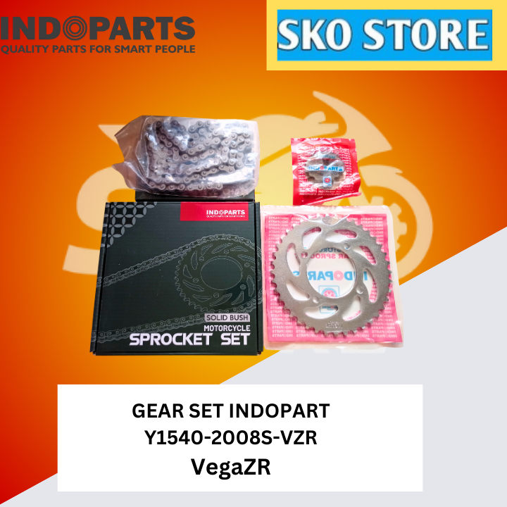 GEAR SET CHAIN KIT (SOLID BUSH) INDOPART Y1540-2008S-VZR VegaZR ORIGINAL MURAH