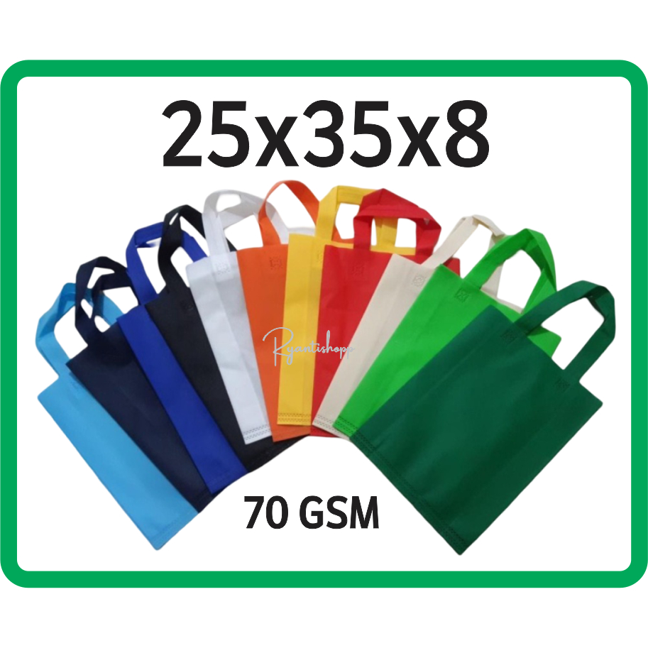 

Tas Spunbond Goodiebag Tebal Polos Serbaguna /Tas Spunbond Tali Lipat Samping uk 25x35x8cm