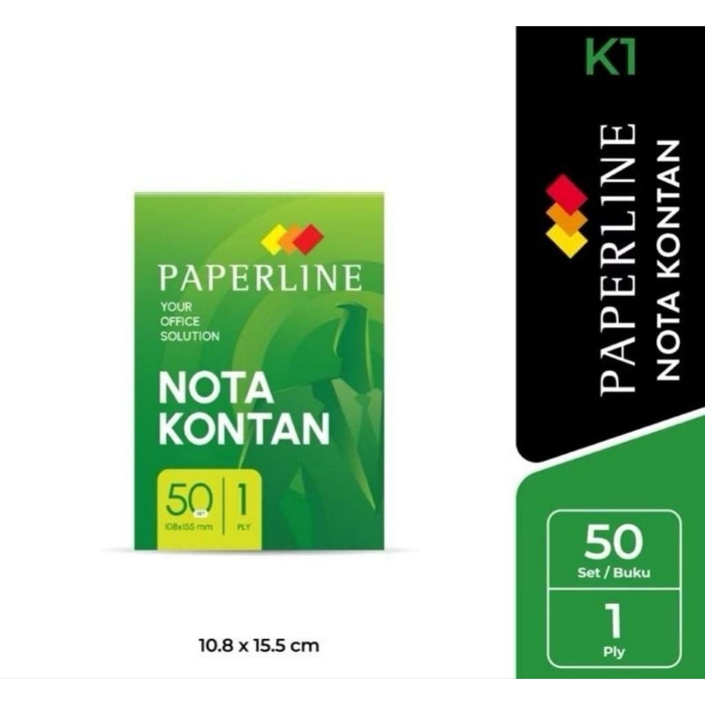 

[10 BUKU] NOTA KONTAN KECIL 1 RANGKAP PAPERLINE / NCR K1 / NOTA 1 PLY KECIL