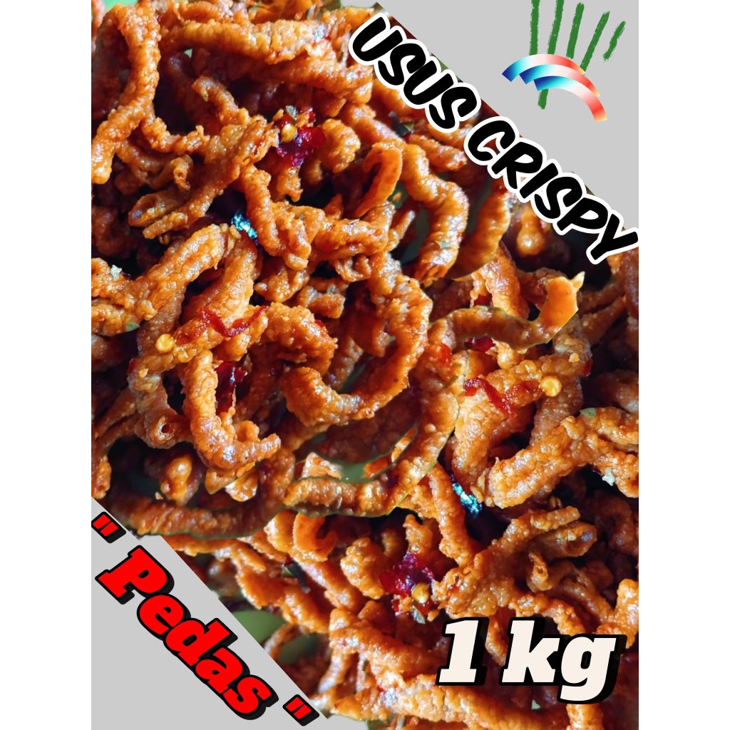 

usus crispy pedas daun jeruk 1kg