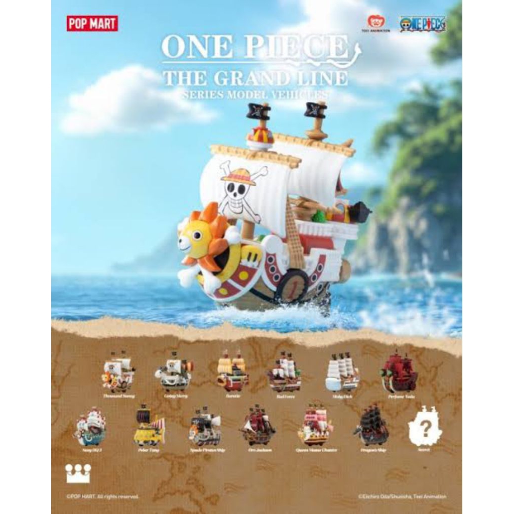 POP MART ONE PIECE THE GRAND LINE SET 12 pcs kapal one piece ORIGINAL kosmetik POPMART GOING MERRY