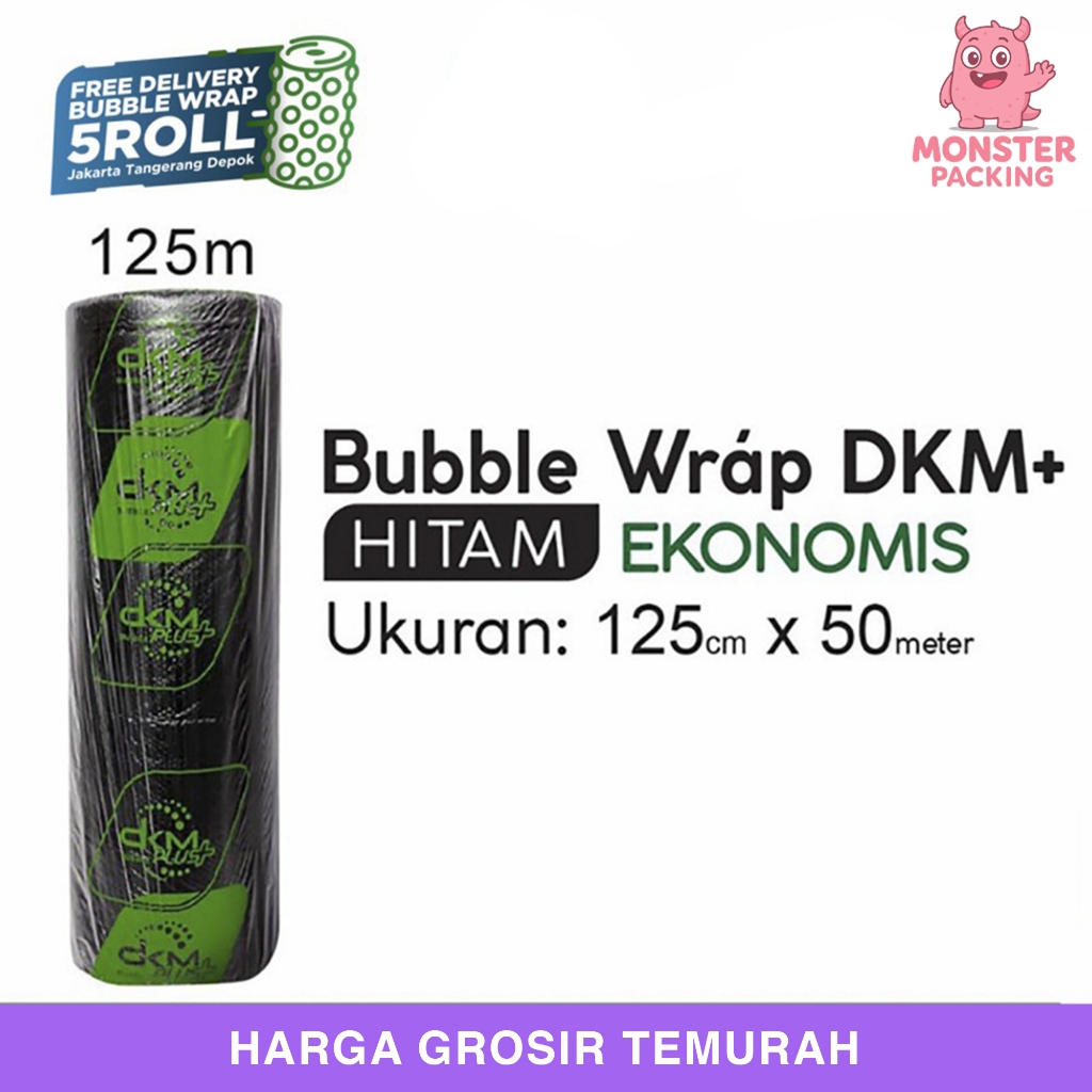 

Bubble Wrap Hitam Ekonomis 125cm x 50m DKM PLUS BUBBLEWRAP ROLL