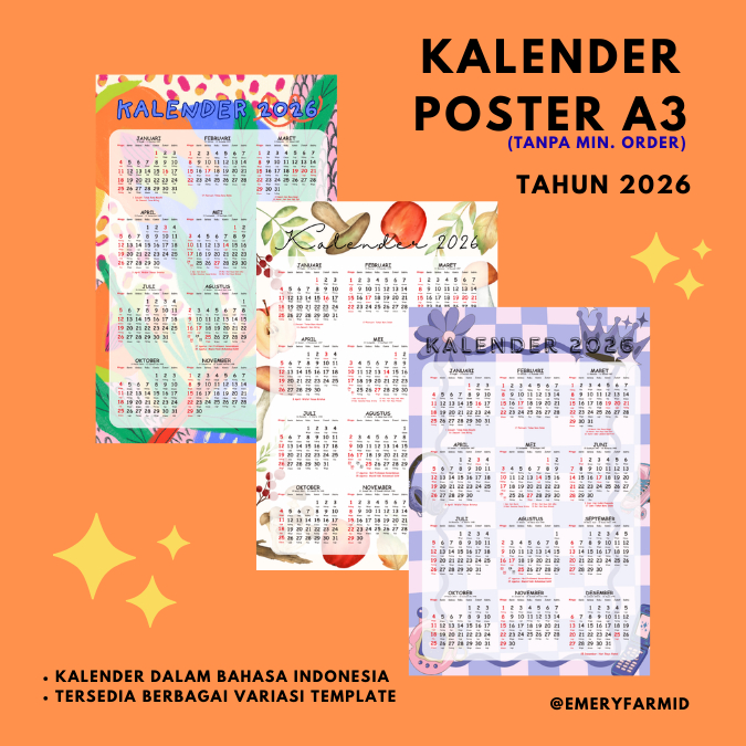

[A3+] Kalender Poster - Kalender 2026 | ada pilihan template