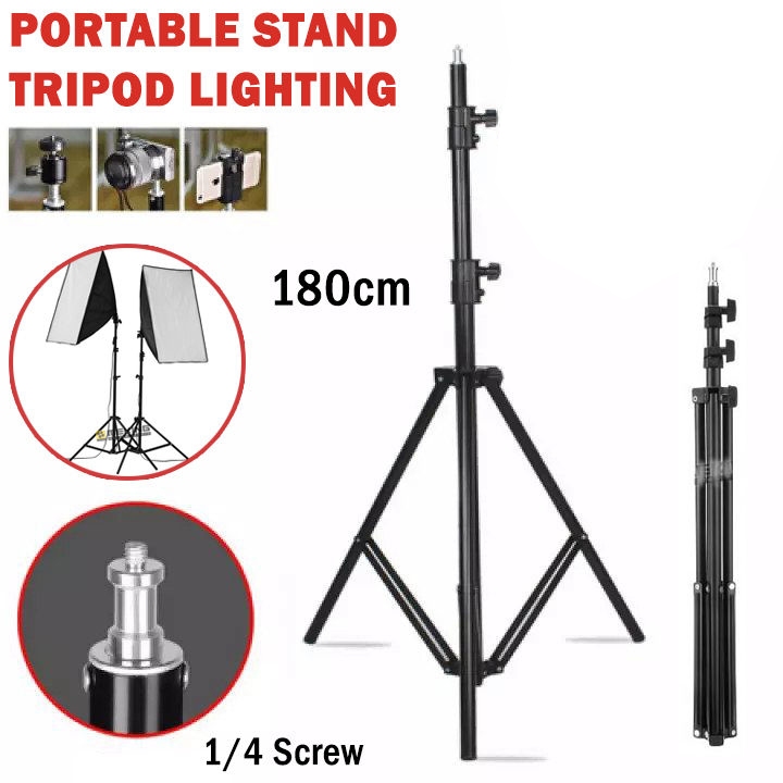Portable Light Stand Tripod 180cm for Studio Lighting Tiang Lampu Ringlight Tripot Besar Tinggi Ring