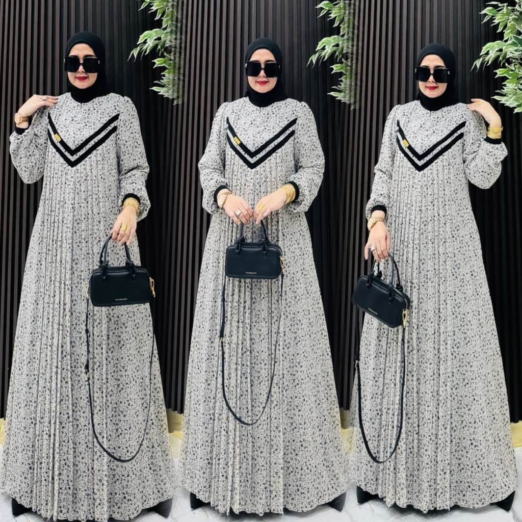 NEW MOTIF MAHARANI SET JILBAB / COD / Gamis maharani motif terbaru bestieee