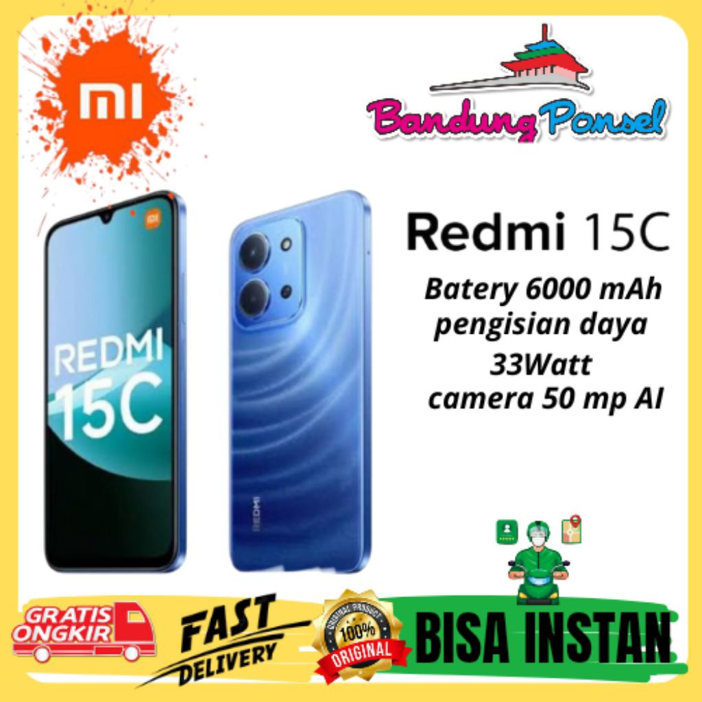 Xiaomi Redmi 15C Ram 8/256 Gb Ram 6/128 Gb camera 50 mp betery 6000 mAh Garansi Resmi 15 Bulan Segel