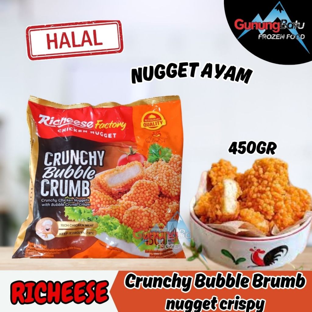 

RICHEESE FACTORY CHICKEN NUGGET CRUNCHY BUBLE CRUMB (NUGGET CRISPY) 450GR