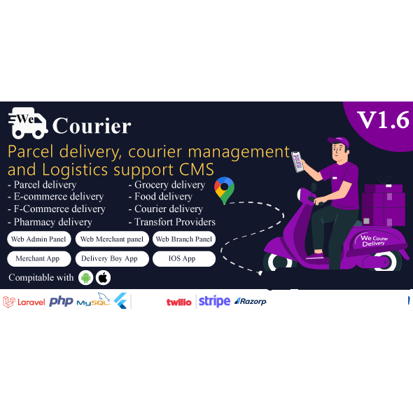 Source Code Aplikasi We Courier v1.6 - CMS Kurir & Logistik