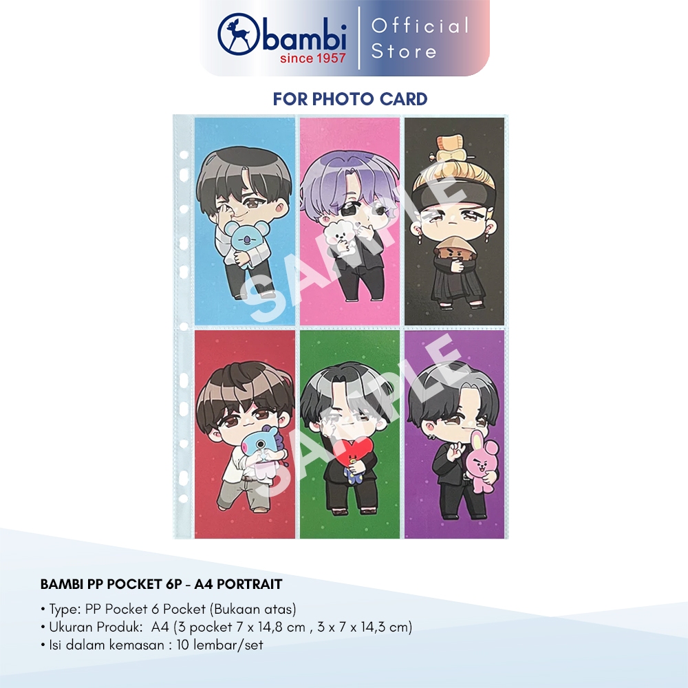 

Bambi Photocard K-POP A4 6 Pocket Isi 10 Lembar