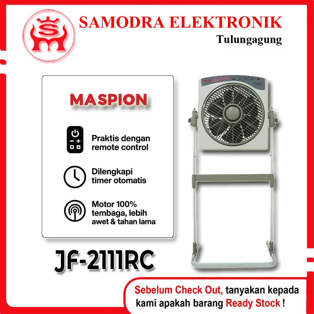 Kipas Angin Maspion JF-2111RC Kipas Angin Kotak Box Fan 12 Inch Remote – Hemat Listrik | Motor Temba