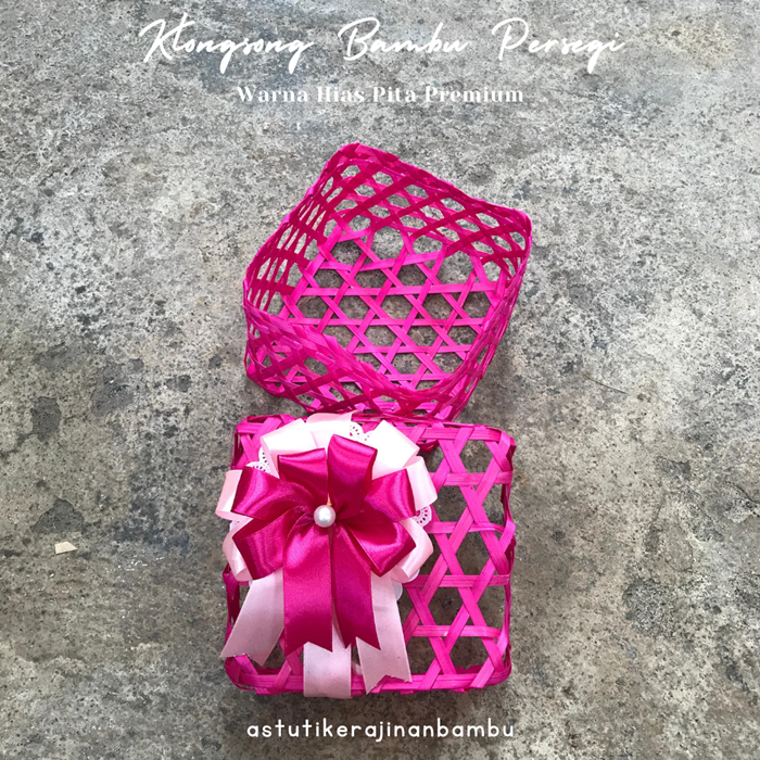 

KLONGSONG BOX ANYAMAN BAMBU Ukuran 15x15x10 CM | wadah souvenir bambu hias spesial FREE pita tempel