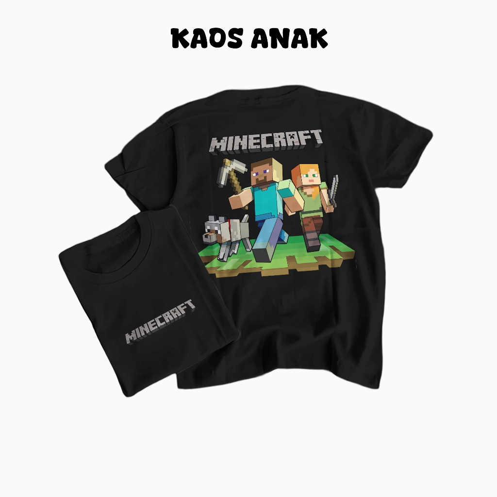KAOS ANAK MINICRAFT UNISEX BAHAN LEMBUT BAJU MINICRAFT ANAK 14#