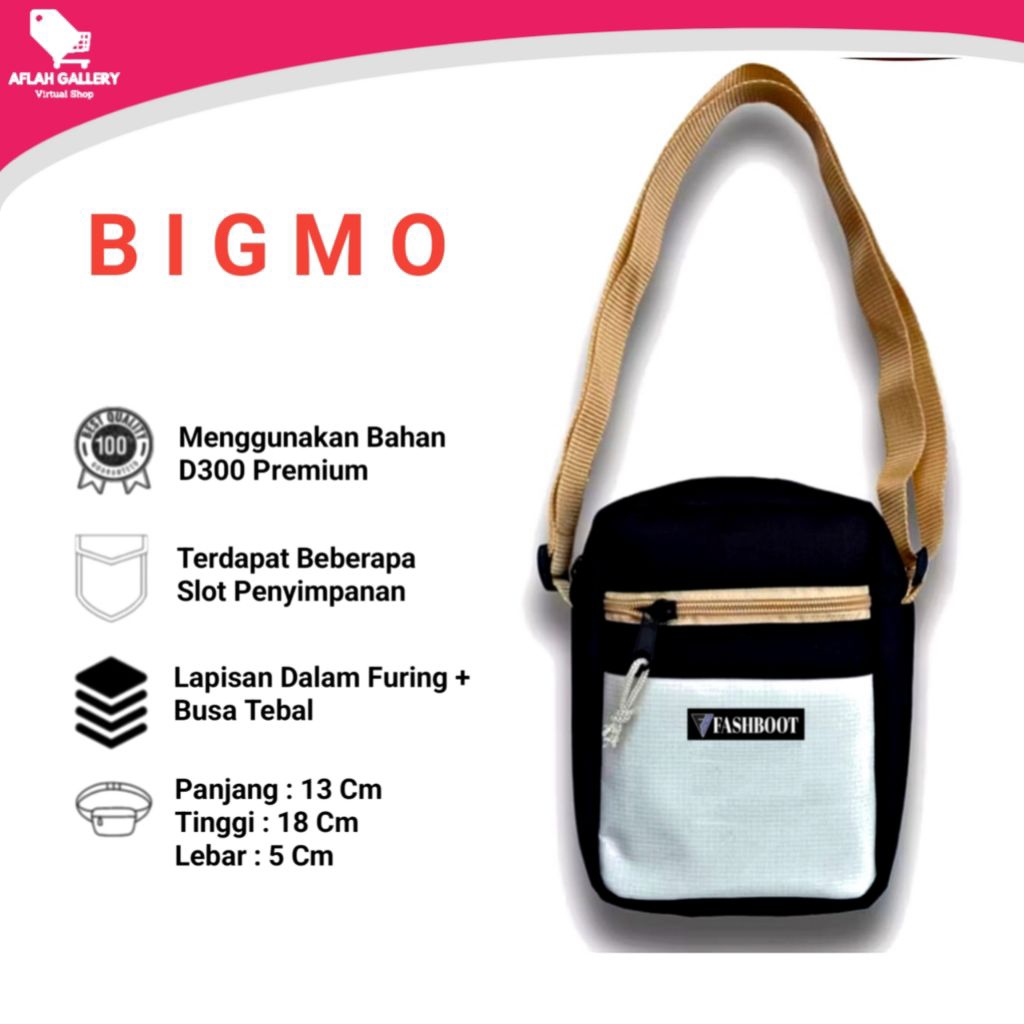 BIGMO - Tas Selempang Slingbag Pria Wanita Minimalis Simple Fashion Ootd