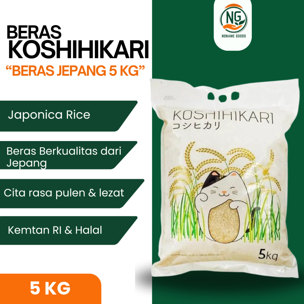 

BERAS KOSHIHIKARI 5KG /BERAS JEPANG BERAS KHUSUS JAPONICA