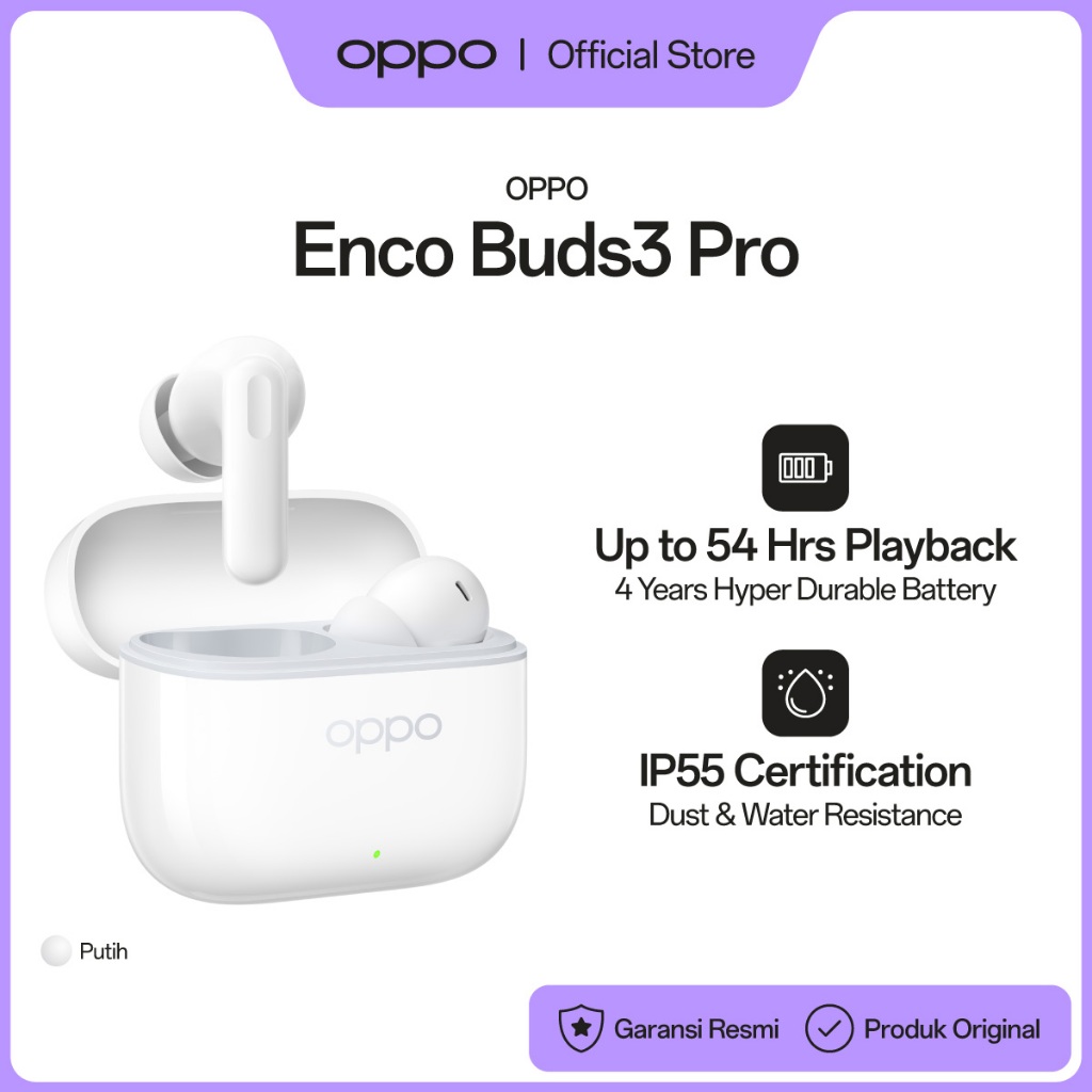 OPPO Enco Buds3 Pro True Wireless Earbuds [up to 54 hours Playback, IP55 Certification]