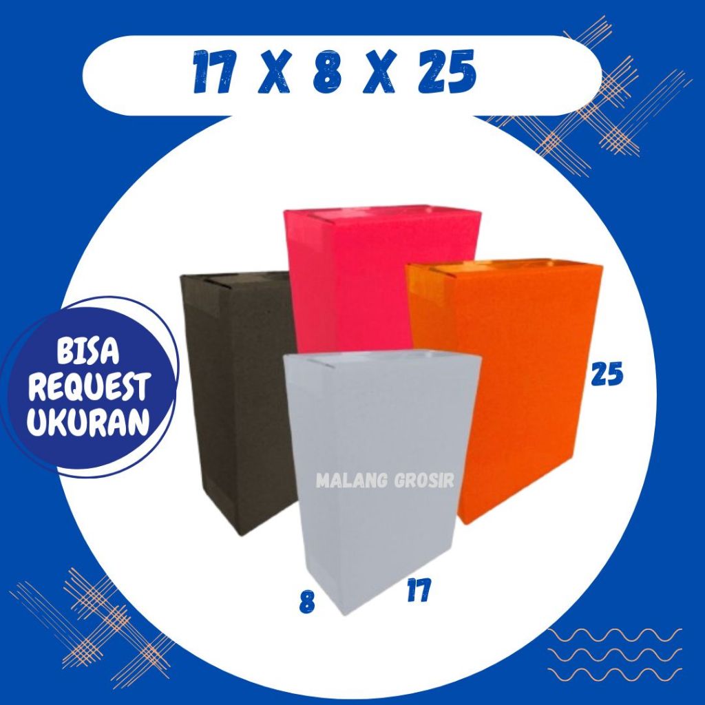

Box 17x8x25 A1 / Kardus 17x8x25 A1 Packing Karton / Dus 17x8x25 A1 Kotak Botol Kemasan Malang Grosir