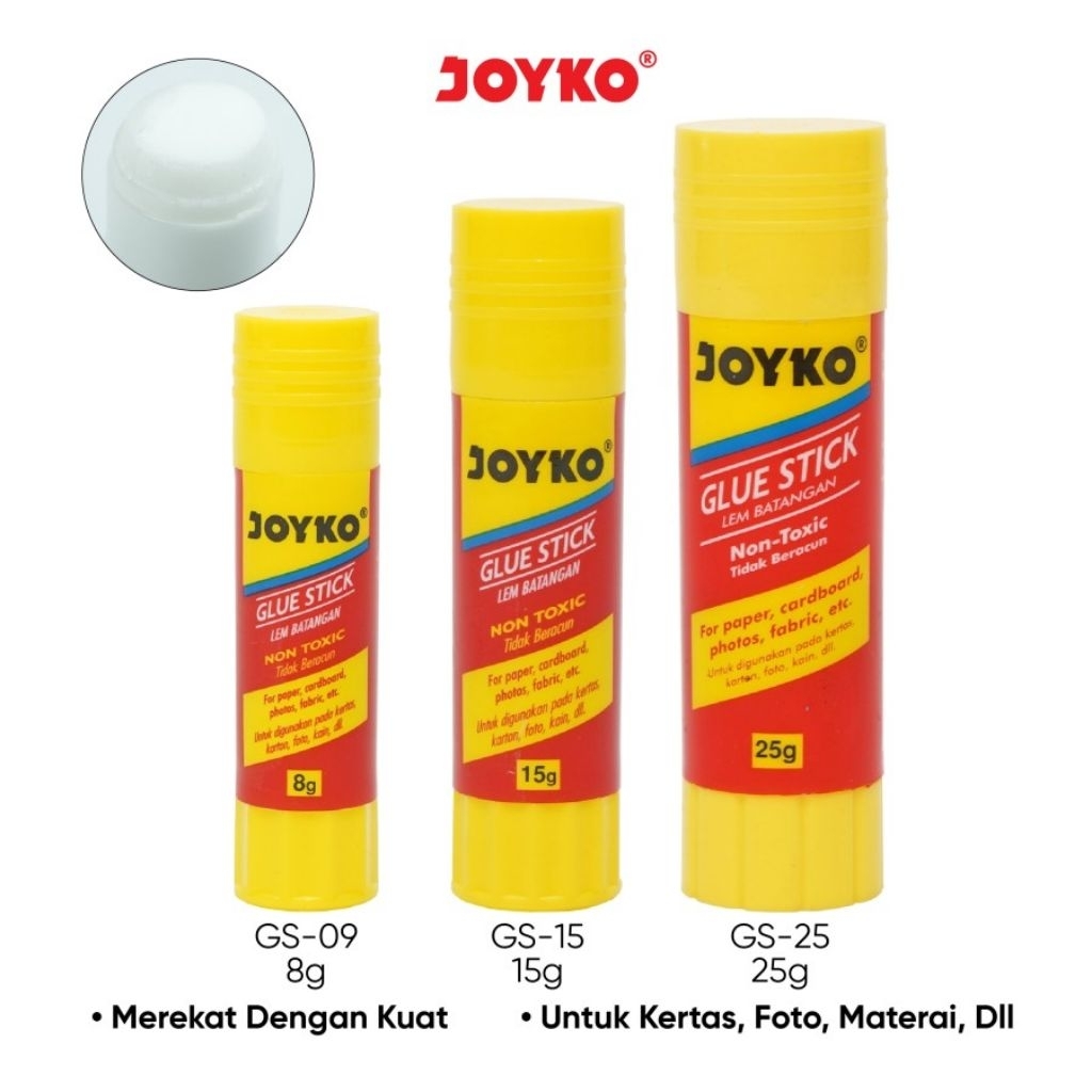 

[BOX ISI 12] GLUE STICK 15 GRAM JOYKO GS-15 ORIGINAL BERKUALITAS / LEM STIK 15 GRAM