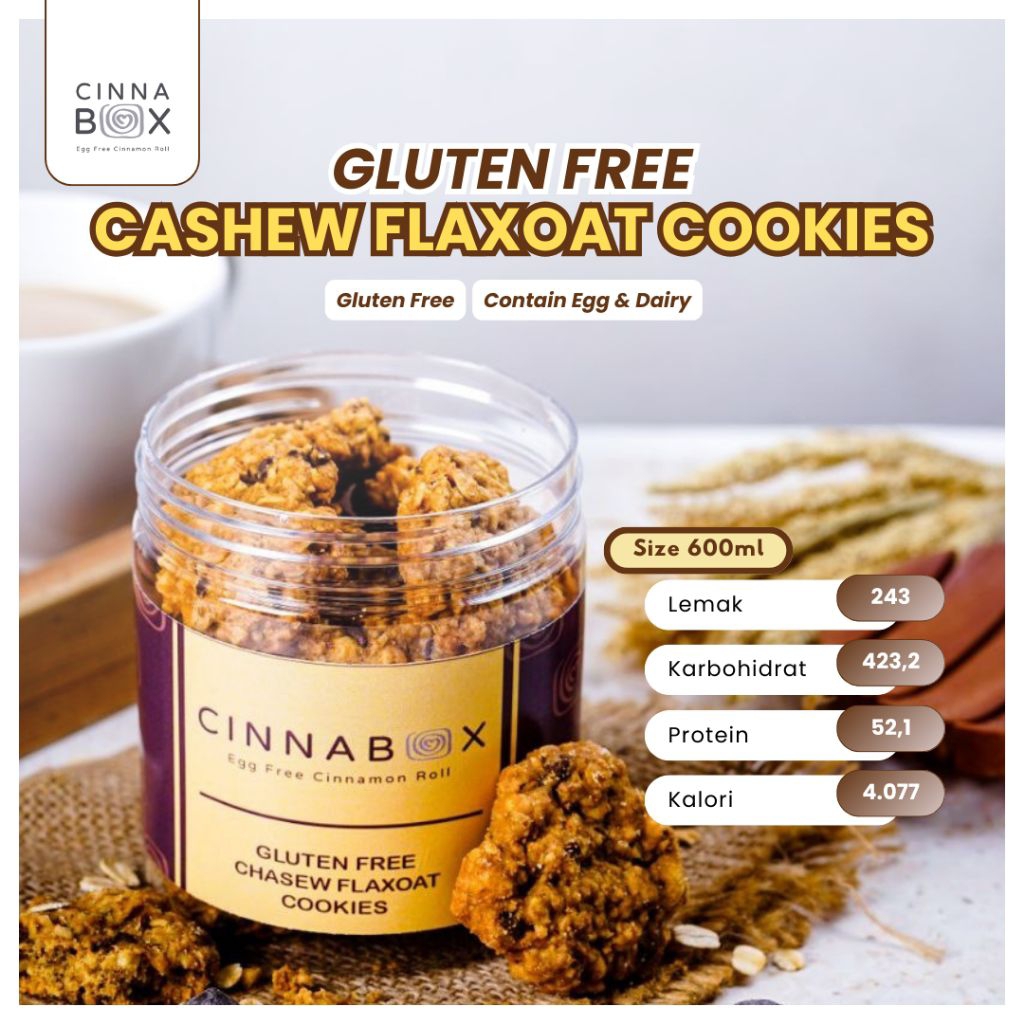 

Gluten Free Cashew Flax Oatmeal Cookies Cinnabox