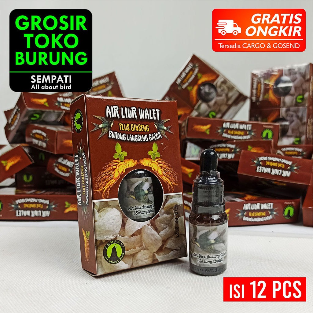 SEMPATI GROSIR AIR LIUR SARANG WALET SEMPATI PER PACK LUSIN ISI 12 PCS VITAMIN OBAT PENGGACOR BURUNG