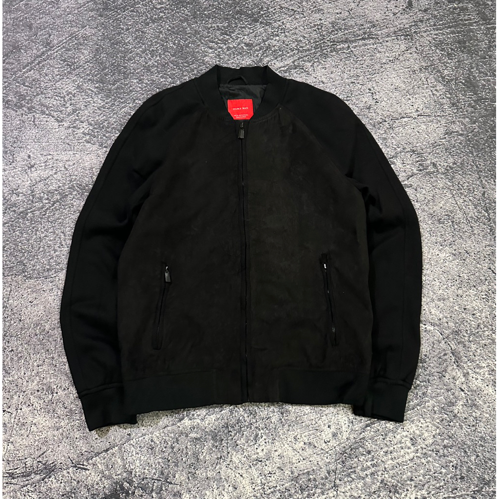 jaket bomber zara man suede