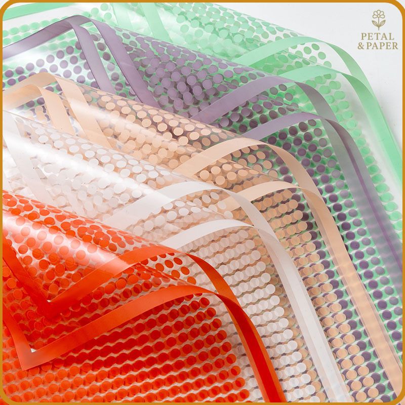 

Flower Wrapping Polkadot Cellophane Kertas Buket Bunga Transparan List Florist Ecer 6189