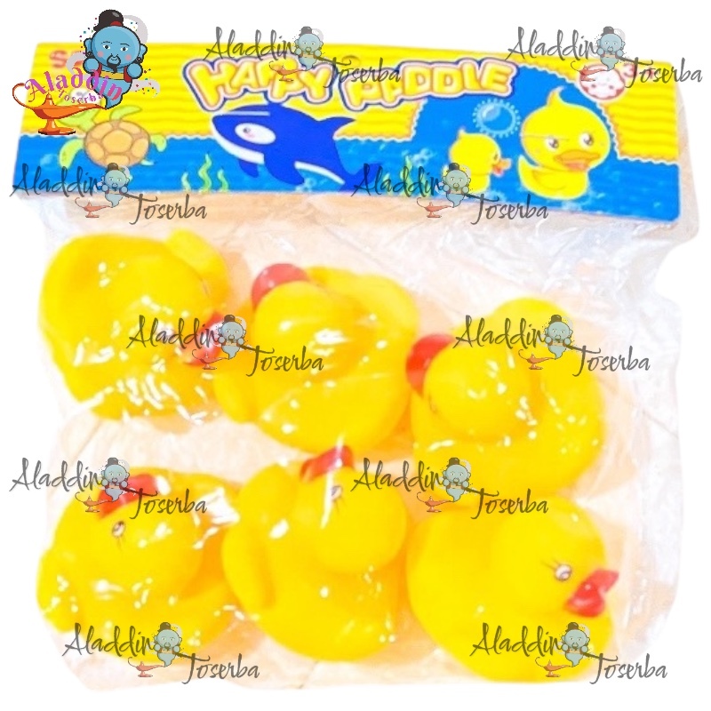 BEBEK AIR KARET BUNYI 6PCS - MAINAN ANAK HEWAN BEBEK MANDI - HEWAN KARET MANDI - BEBEK KARET BERENAN