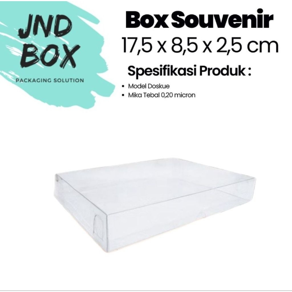 

Kotak Mika Kemasan Souvenir Uk 17 x 8,5 x 2,5 Dk