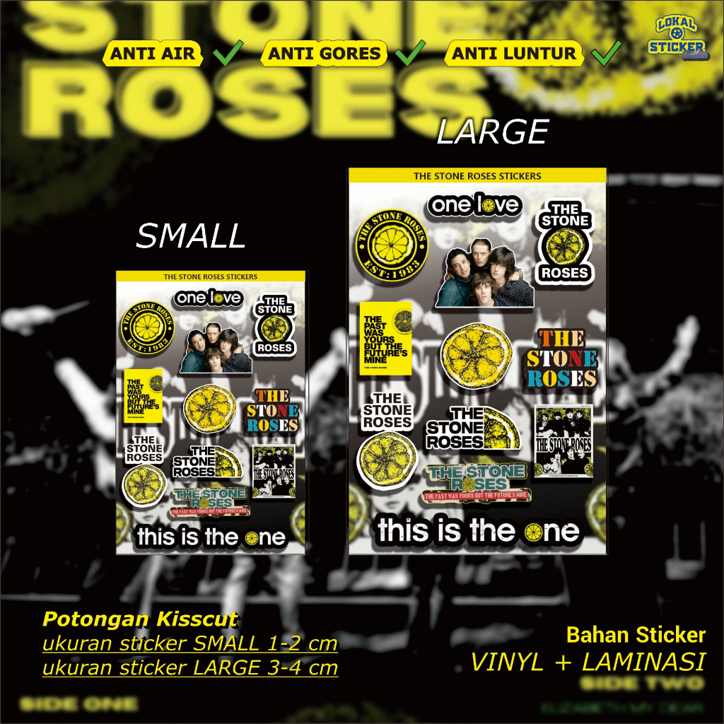 

Stiker BAND THE STONE ROSESVinyl Premium – Sticker HP, Laptop, Helm, Motor, Anti Air, Awet, Keren