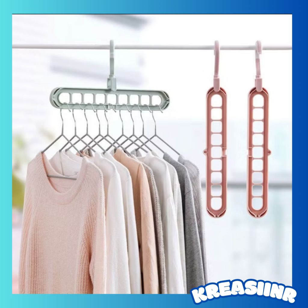 Hanger Gantungan Baju 9 lubang / Hanger Pakaian