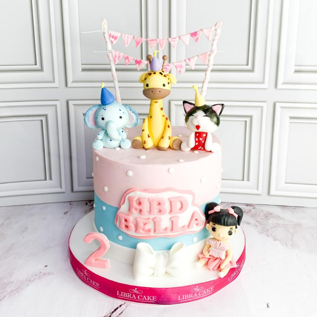

Kue Ulang Tahun/Birthday Cake/Kue Ultah Tema Animal/Kue Tema Binatang/Kue Anak Perempuan