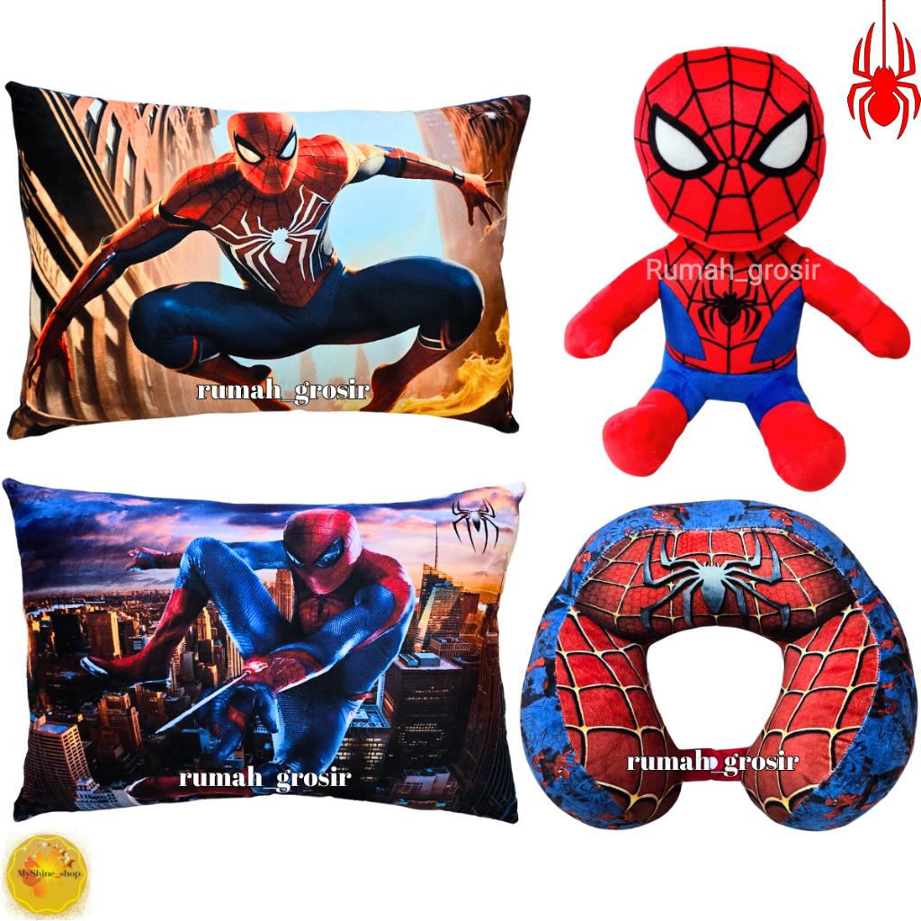 Boneka Spiderman Bantal Spiderman Bantal Leher Spiderman Guling Spiderman