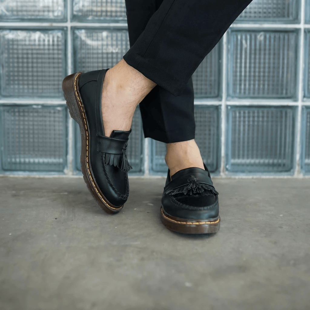 Tragen Footwear - Artur Black Sepatu Loafers Pria Formal Kantor Kerja Kuliah Kondangan