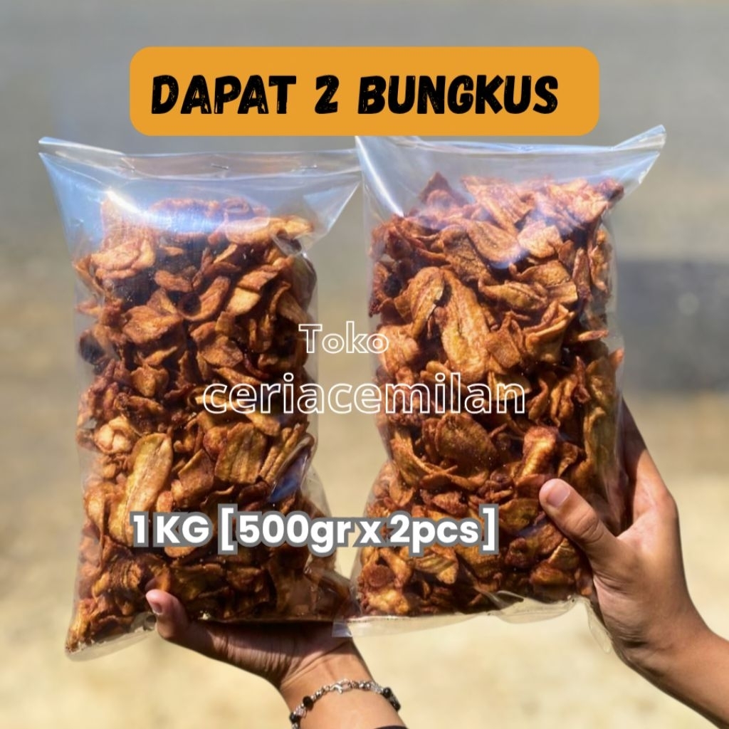 

[ 2 Pcs × 500 gr ] Kripik pisang sale kering keripik pisang