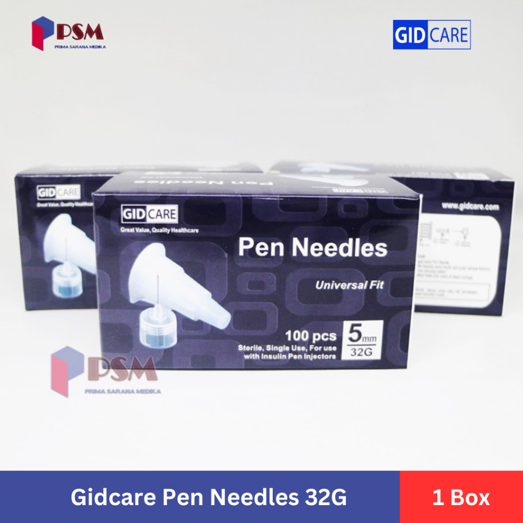 Pen Needle Jarum Insulin Gidcare 32G x 5mm / sejenis Ultra-Fine BD Box