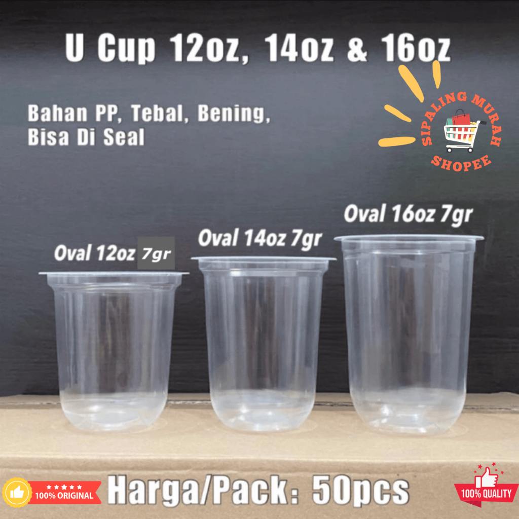 GELAS PLASTIK ES BESAR TEBAL 16oz TERMURAH