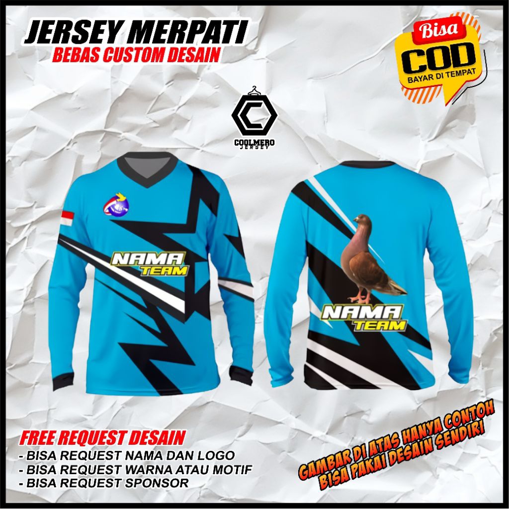 JERSEY MERPATI LENGAN PANJANG FREE REQUEST EDIT DESIGN JERSEY
