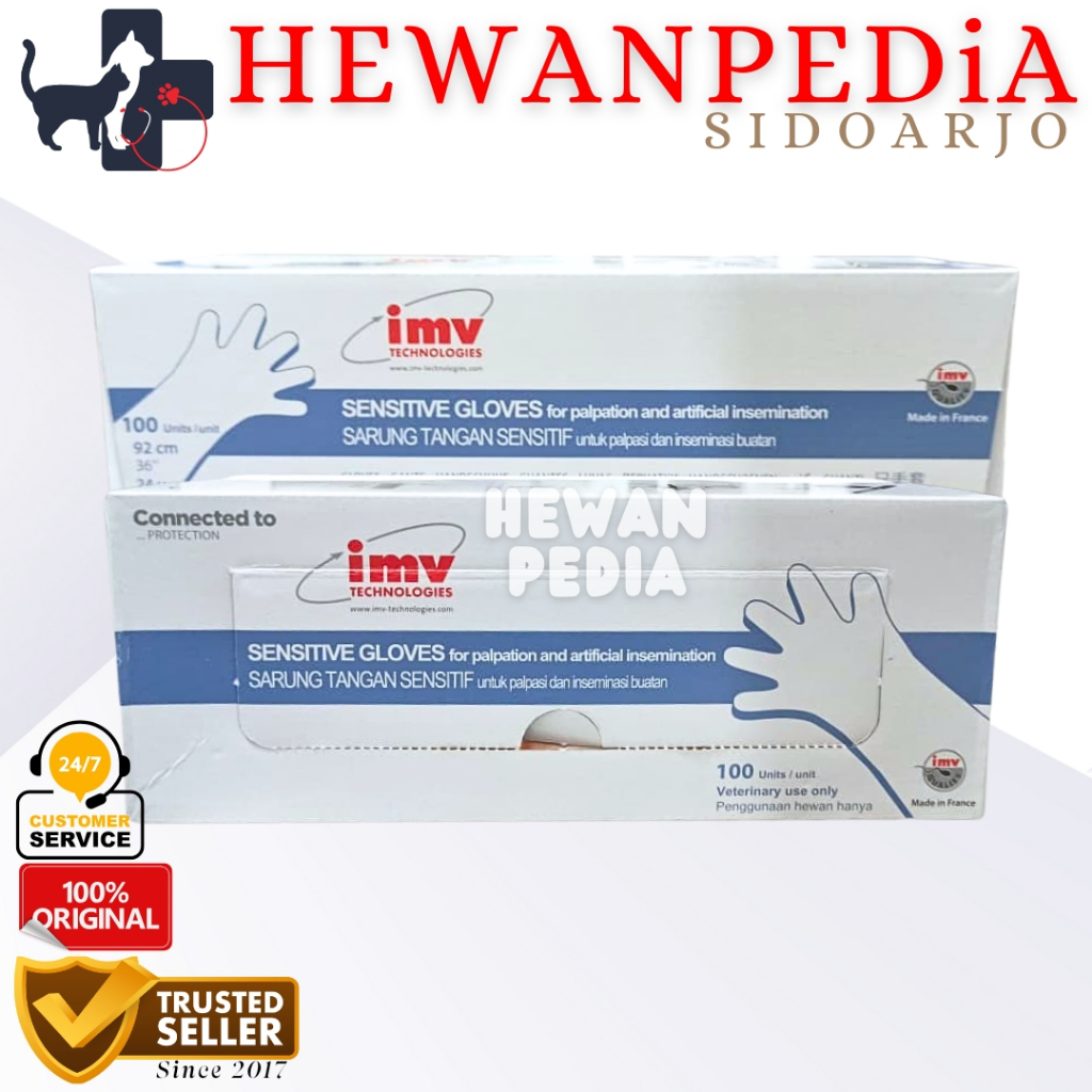 GLOVE IB IMV IMPORT 5 JARI 100 Biji - Sarung Plastik Inseminasi Buatan Palpasi Rectal AI