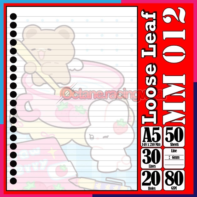 

Loose leaf Kertas binder A5 Isi 50 Lembar karakter Makanan Minuman lucu kartun lucu Kertas binder autestic autestik Estetik Buku Refil isi ulang lucu warna warni bergambar garis Polos Repil Vol-3